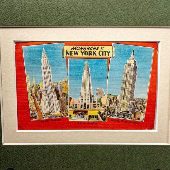 MCM Monarchs of New York City Vintage Postcard Double Matted - Picture 2 of 7